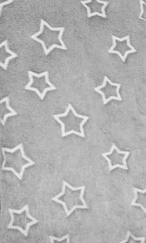Kuschel Fleece mit Sternen auf Hellgrau
